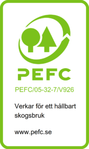 PEFC-logotyp med svensk text